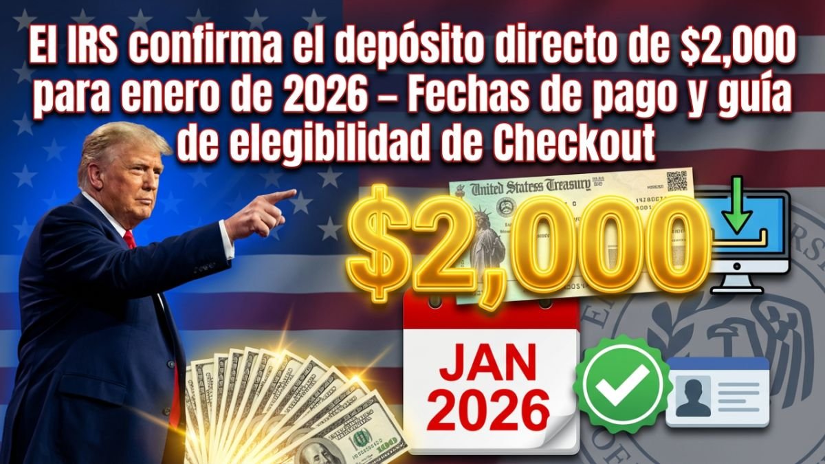 El IRS confirma el depósito directo de $2,000 para enero de 2026